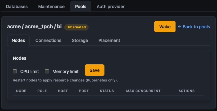 Manager UI: tenants and pools